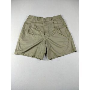 Claiborne Dress Shorts Mens 36 Green Pleated Chino Corpcore Career Office Casual